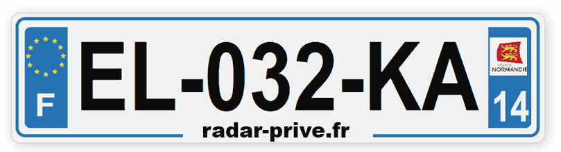 plaque immatriculation voiture radar EL-032-KA