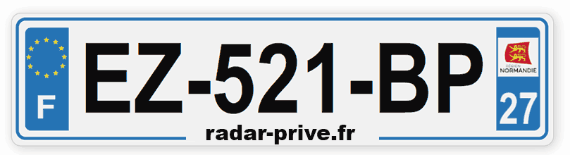 plaque immatriculation voiture radar EZ-521-BP