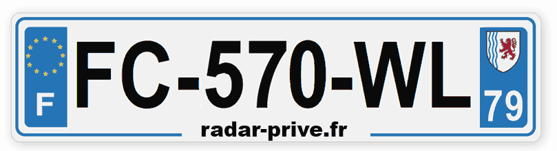 plaque immatriculation voiture radar FC-570-WL