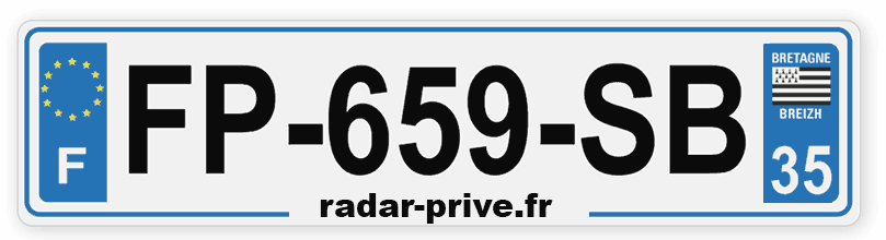 plaque immatriculation voiture radar FP-659-SB