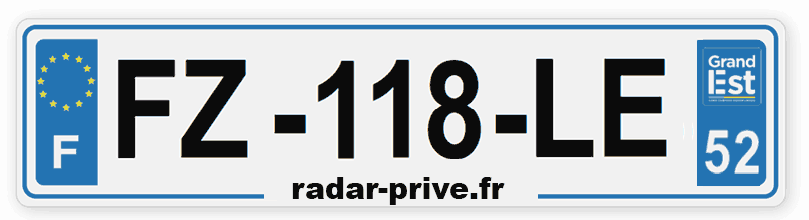 plaque immatriculation voiture radar FZ-118-LE