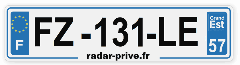 plaque immatriculation voiture radar FZ-131-LE