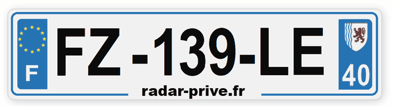 plaque immatriculation voiture radar FZ-139-LE