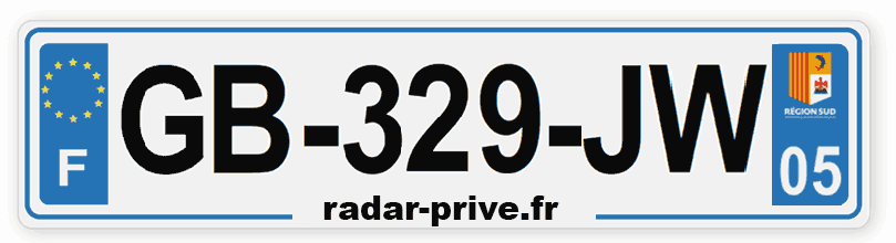 plaque immatriculation voiture radar GB-329-JW
