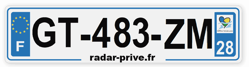 plaque immatriculation voiture radar GT-483-ZM